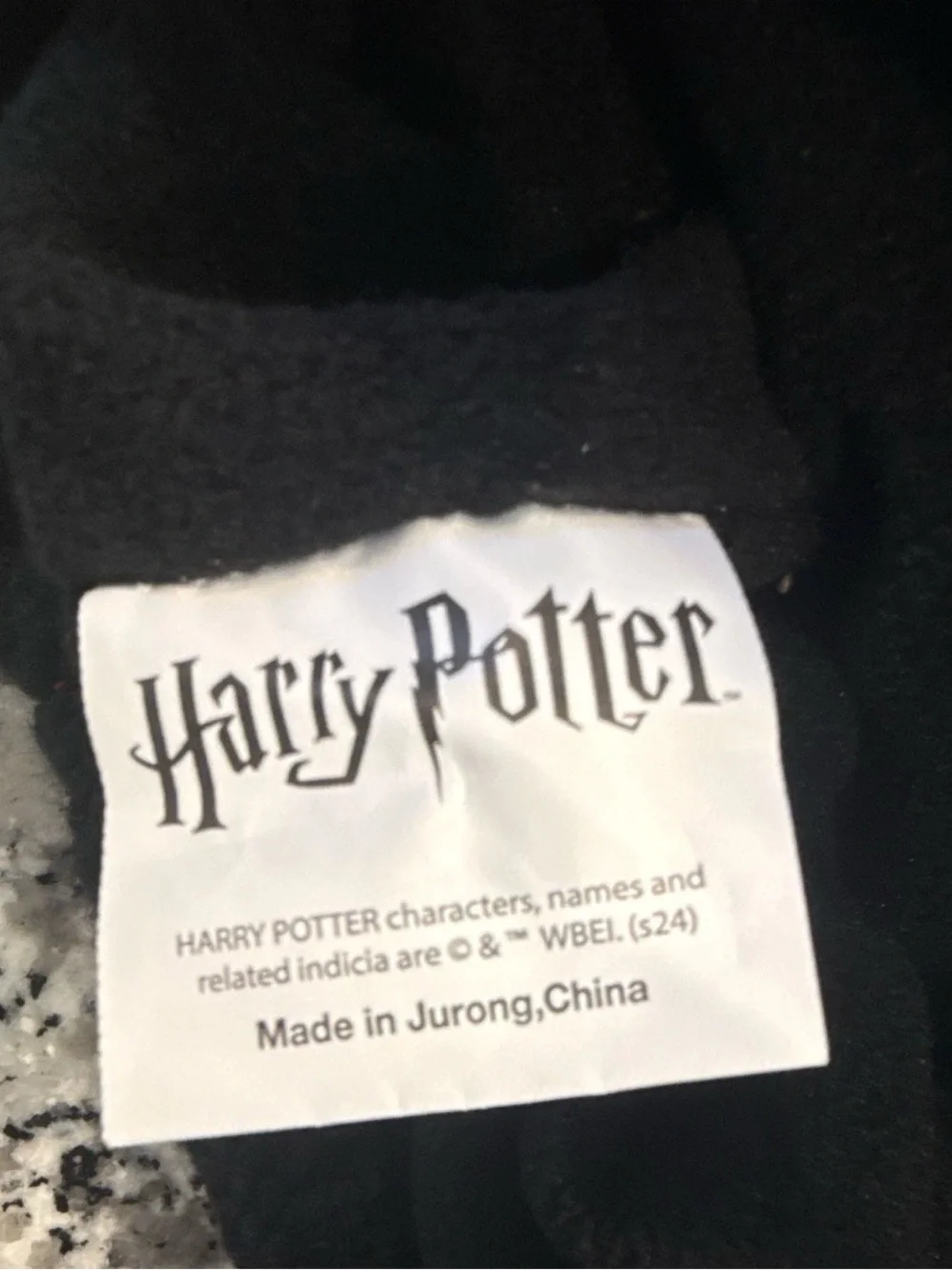 Warner Bros. HARRY POTTER Black Knit Pom Beanie with White Embroidered Logo